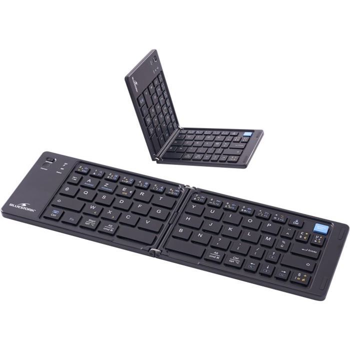 Clavier sans fil pliable - Ordinateur tablette smartphone TV - Touches ciseaux - BLUESTORK - KB-MINI-FOLD/FR - AZERTY - Noir