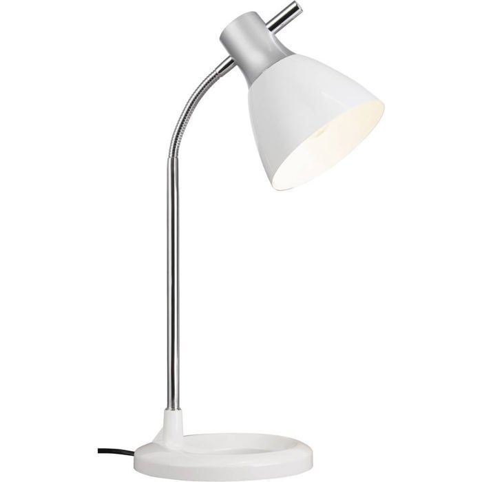 Lampe de bureau - Blanc - E27 - 40W - Métal et plastique - Articulée Lampe de bureau - Blanc - E27 - 40W - Métal et plastique - Articulée