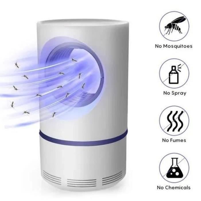 USB Lampe Anti-moustiquesLampe Piège MoustiqueUV Tue Mouches Destructeur d Insectes Electrique 5WPas BruitPas Rayonnement