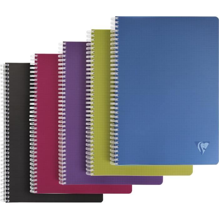 Rubrica Clairefontaine Linicolor Intensive - 11x17 Cm, 100 Pagine A Quadretti, Carta 90 G, Copertina Trasparente