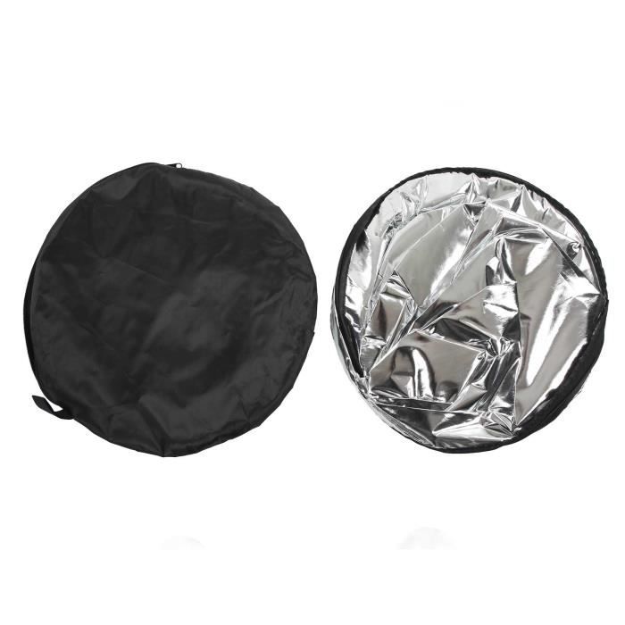 Réflecteur D'éclairage Pour Photographie, 60 Cm, Flexible Et Pliable Avec Sac De Transport Pour Photographie Intérieure Et Extérieure (blanc Argenté