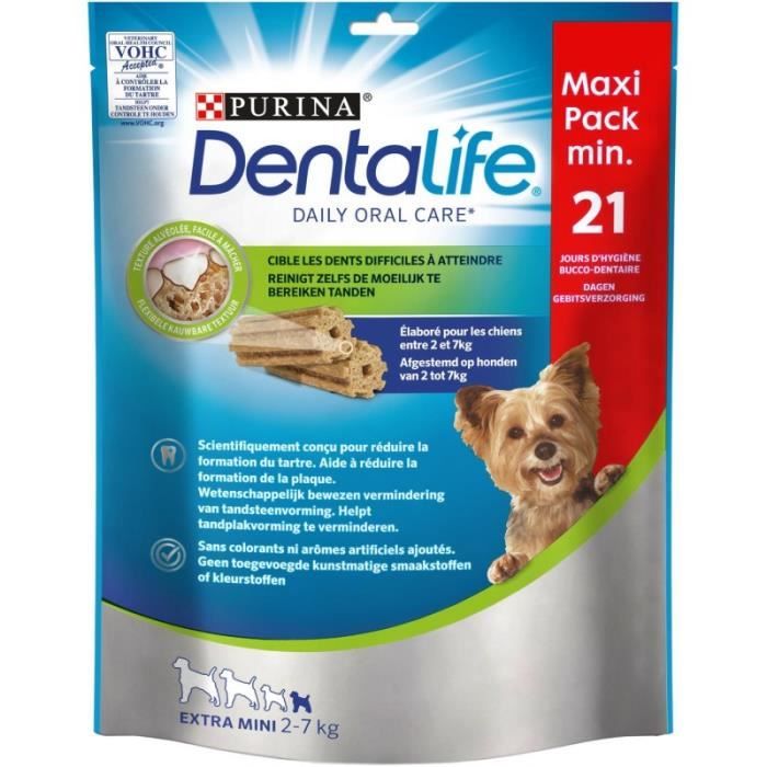 Comparer les prix de Friandises pour Chiens - DENTALIFE - Extra Mini 207G - Lot de 3 - Pour Chiens Adultes - Petit Animal