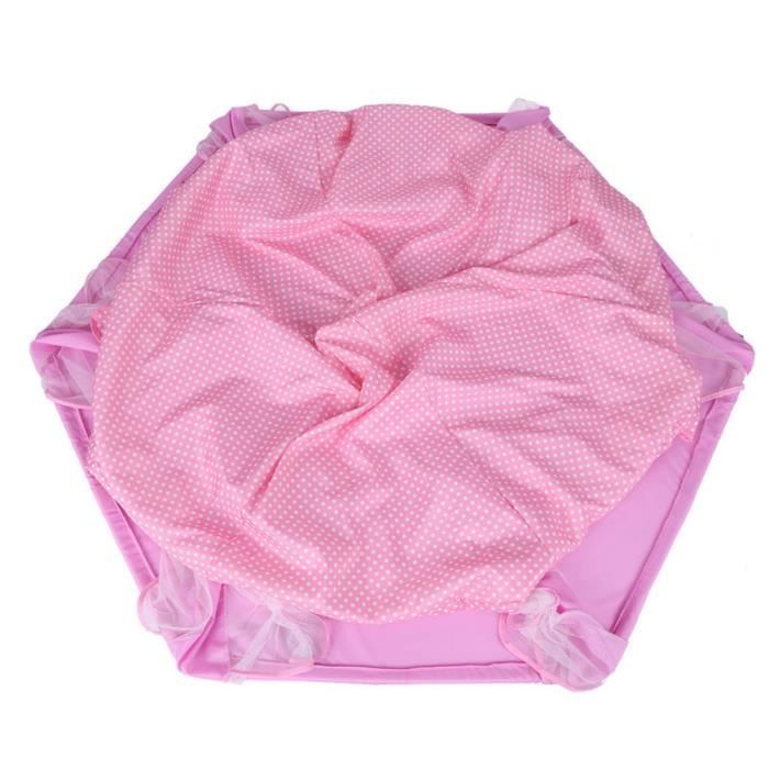 Tente De Jeu Château De Princesse Pour Enfants - Tente Hexagonale Rose Avec Tapis, Facile à Monter - 11