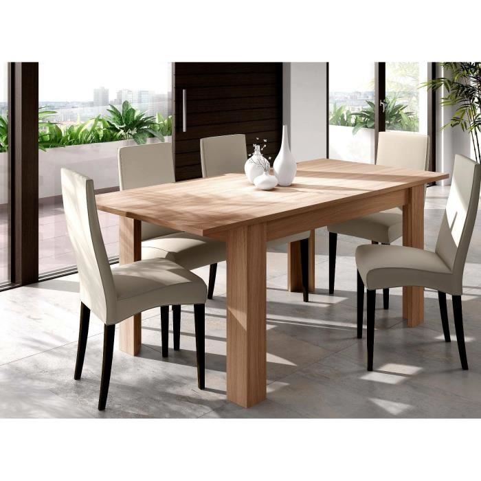 table à rallonge midland - dmora - chêne - rectangulaire - contemporain - 140-190x90h78 cm