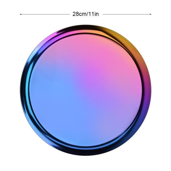 Plateau de service rond en acier 18 cm