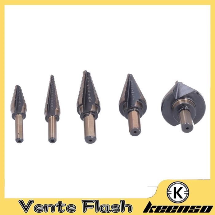 Forets étagés Mengshen Cobalt M35 - 4-32mm, 15 Tailles, HSS Pour Acier Inoxydable, Tige Triangulaire
