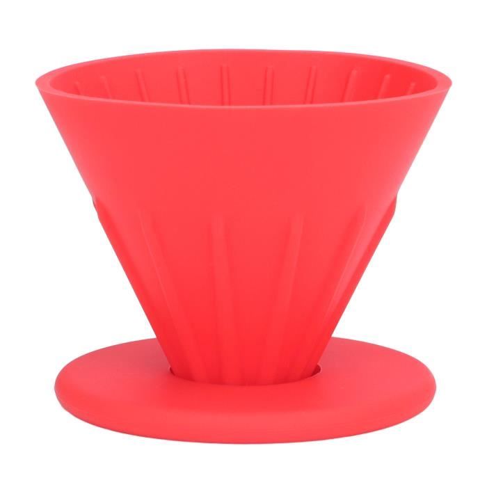 LAN Porte-filtre à café en cône réutilisable en silicone pour goutteur de  café en silicone (rouge)