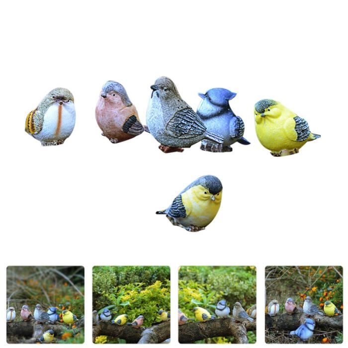 6pcs Creative Magpie Disposition Jardin Oiseau Décoration Ornement