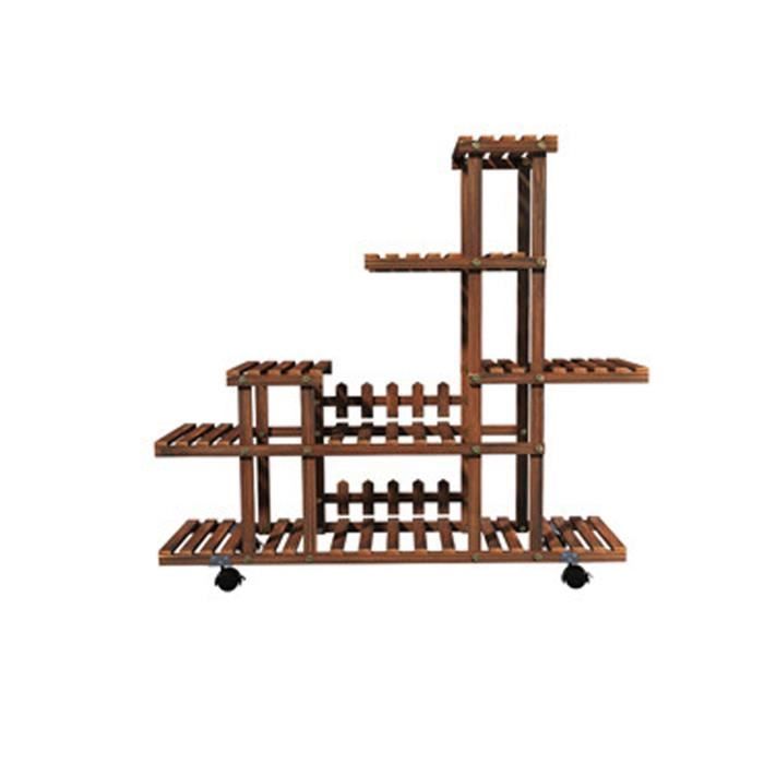 Support pour Plantes, Étagère D'angle en Bois, 6 Niveaux Support Pot de Fleur, STLOVe Metal