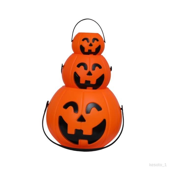 Seau à Bonbons En Forme De Citrouille Pour Halloween - Plastique, Portable, Décoration Et Rangement