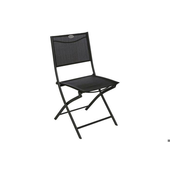 Lot de 4 chaises de jardin pliantes Modula anthracite & graphite acier traité époxy - Hespéride