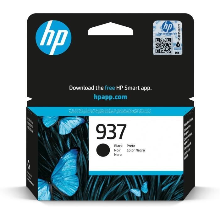 HP 937 Cartouche dencre noire authentique (4S6W5NE) pour HP OfficeJet Pro 9110/9120/9130/9720/9730