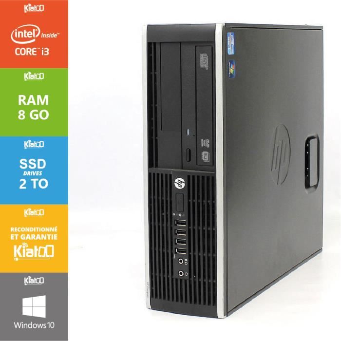 Pc bureau hp elite 8200 core i3 8 go ram ssd disque dur ordinateur de bureau windows 10