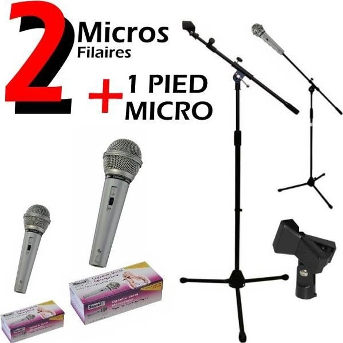 2 Micros + 1 Pied Micro très robuste IBIZA SOUND SM007T - PA SONO