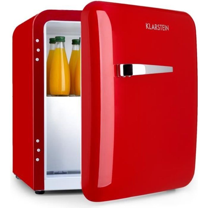 Mini réfrigérateur Klarstein Audrey 37L avec compartiment freezer - design rétro rouge