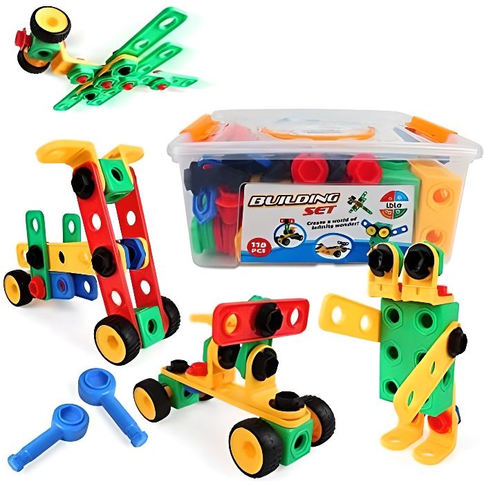 Jeu de construction,jue enfant 3 ans,joux enfant 4 ans garçon fille,jouet  enfant 5 ans garçon,bloc de construction - Cdiscount Jeux - Jouets