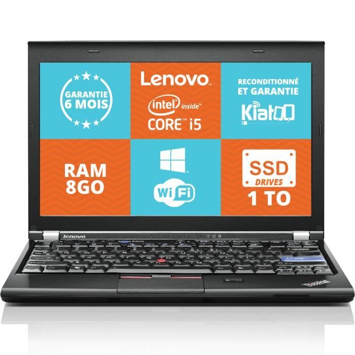 ordinateur portable lenovo thinkpad x220 ultrabook intel core i5 8go ram 1To SSD DRIVES disque dur wifi windows 7 pc portable - Lenovo