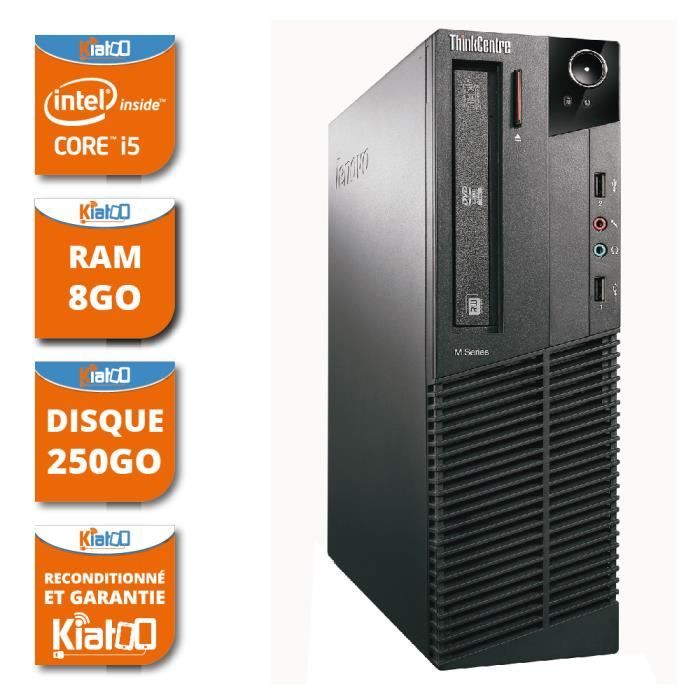 Ordinateur de bureau LENOVO M81 core I5 8GO RAM 250GO disque durPC WINDOWS 7 - Lenovo