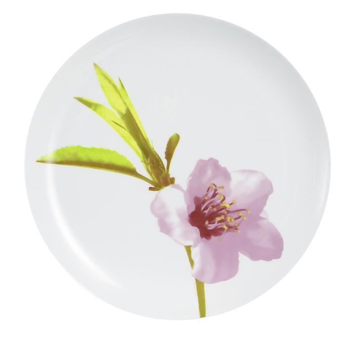 Assiette plate blanche motif fleurs 25 cm - Water Color - Luminarc -  Cdiscount Maison