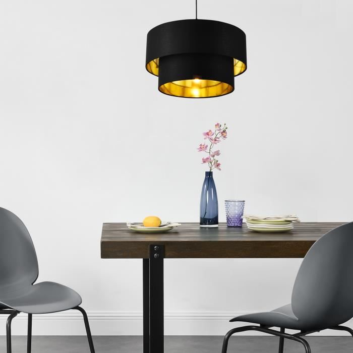 Suspension Lopar E27 Diamètre 40 cm Noir Doré