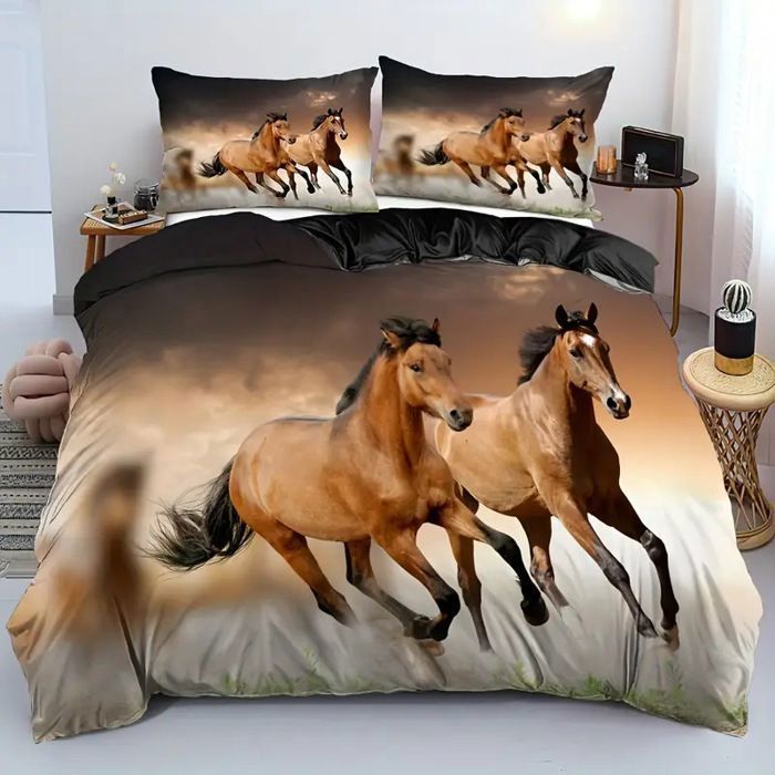 housse de couette chevaux
