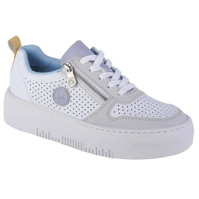 Rieker Sneakers - RIEKER - M1905-80 - Femme - Blanc - Lacets - Plat