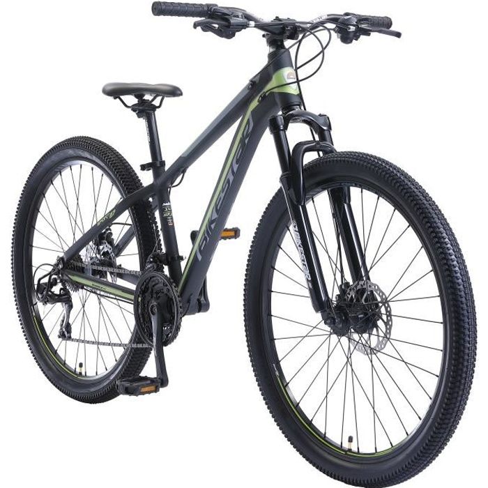 VTT - BIKESTAR - 27,5 Pouces - 21 vitesses Shimano avec frein à disque Hardtail - Noir Vert