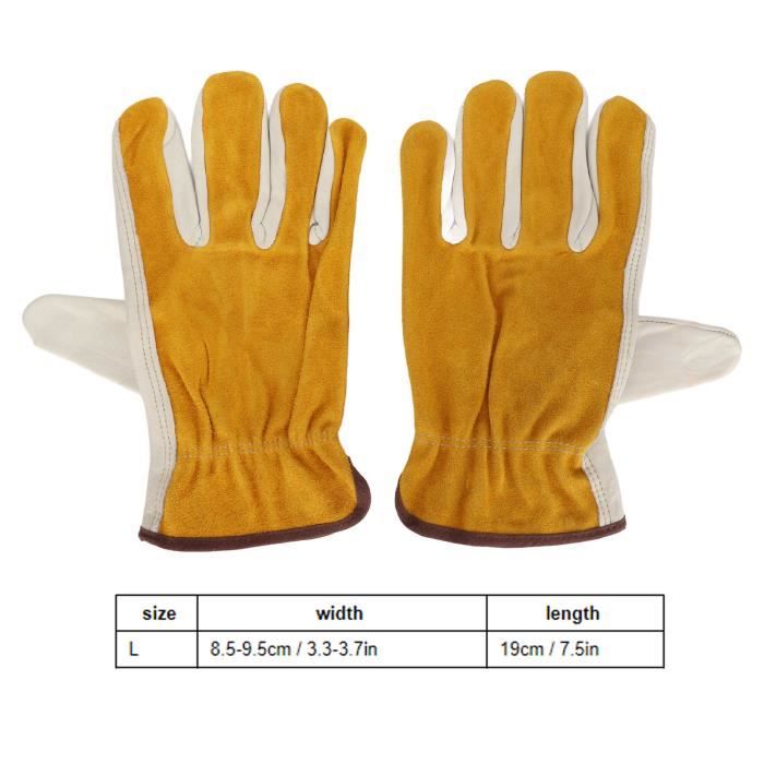 Gants De Jardin Jaunes En Cuir - Style Cowboy - Taille XL - Neufs