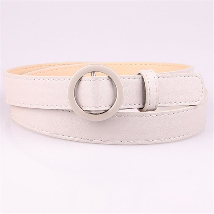 FDEETY Ceinture Femme Cuir Réglable - Ceinture Mode Boucle Dorée Pour Jeans, Pantalons Et Robes