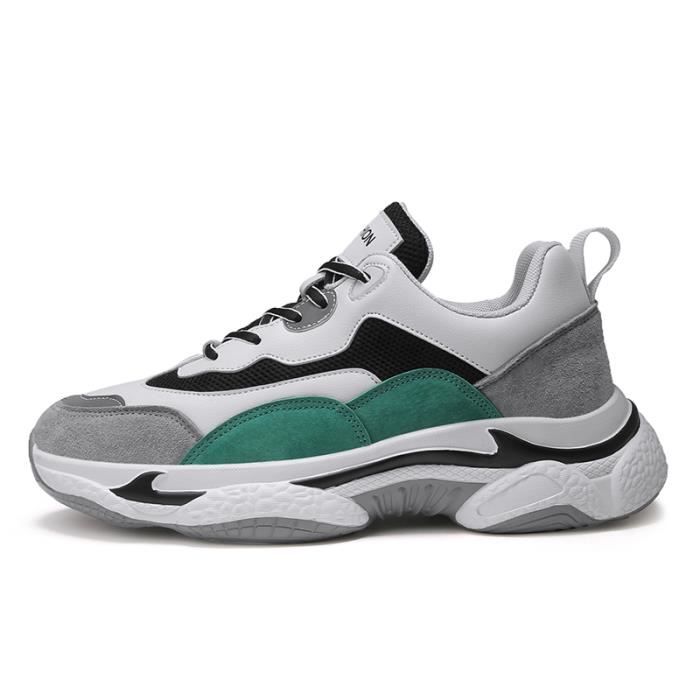 BASKET homme Printemps nouvelles Baskets de sport respirantes vert GO