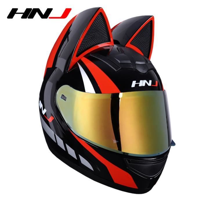 RUMOCOVO® Casque De Moto Mode Cool Oreille De Chat Hommes Femmes Casque