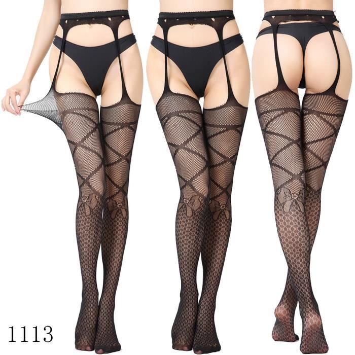 PASSION FEMME BODY RESILLE DENTELLE OUVERT ENTREJAMBE SEXY BLANC main image 1