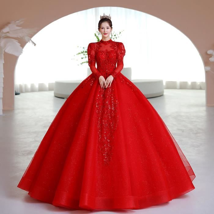 Robe de mariée rouge princesse discount