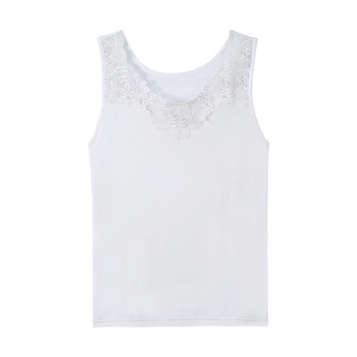 Débardeur Femme En Coton Peigné - Large Dentelle Et Sans Coutures | Confortable Et Léger