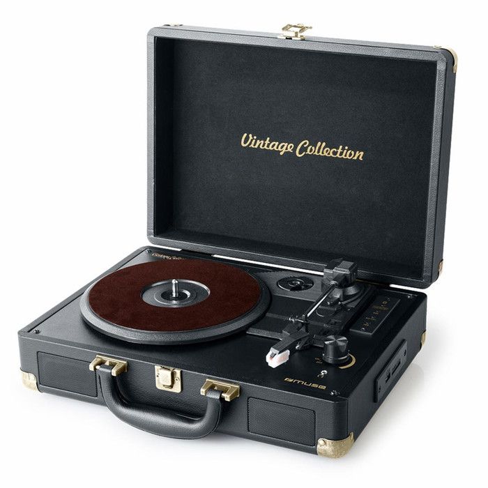 Platine vinyle vintage bois vernis 1 port usb rétro tourne disque - Platine disque