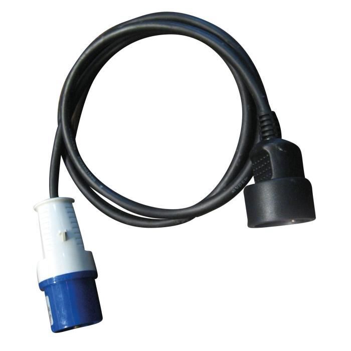 Adaptateur Prise mâle CEE P17 vers fiche femelle type Schuko 220 V 40 cm