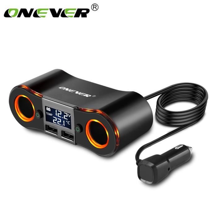 Prise Allume Cigare Usb Adaptateur De Puissance Sortie Avec Chargeur Double Usb 3 5a Pour Voiture Pour Iphone Ipad Samsung Gps Dash Cdiscount Auto