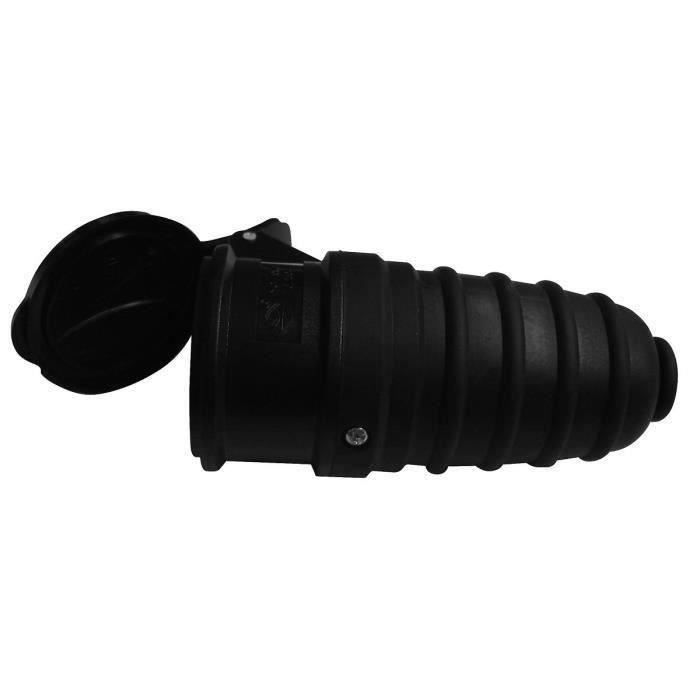 Prise Femelle 16A 2P+T 230V – Zenitech, Noir, NF