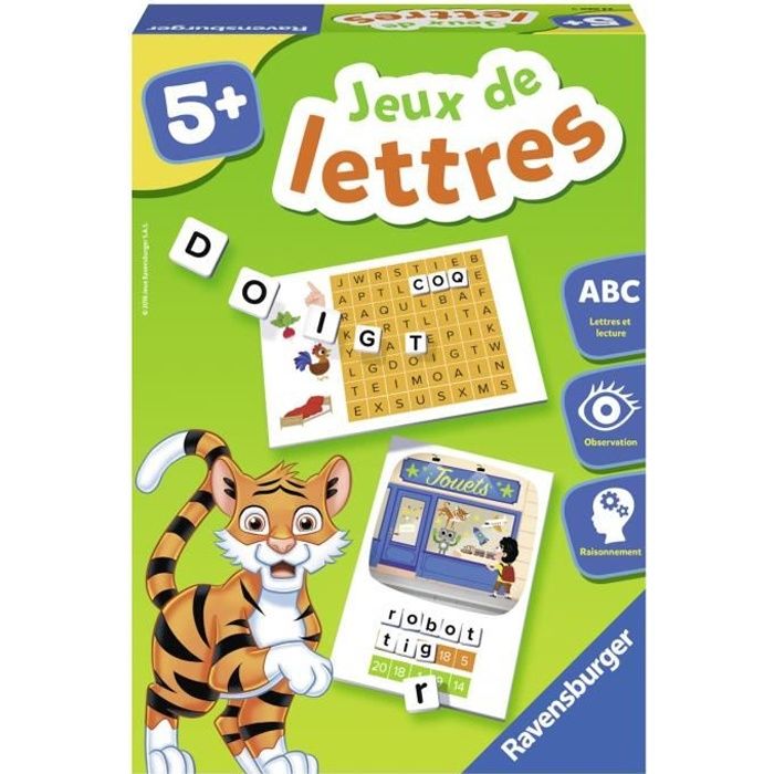 Jeux de lettres Jeu éducatif Initation à la lecture Ravensburger Dès