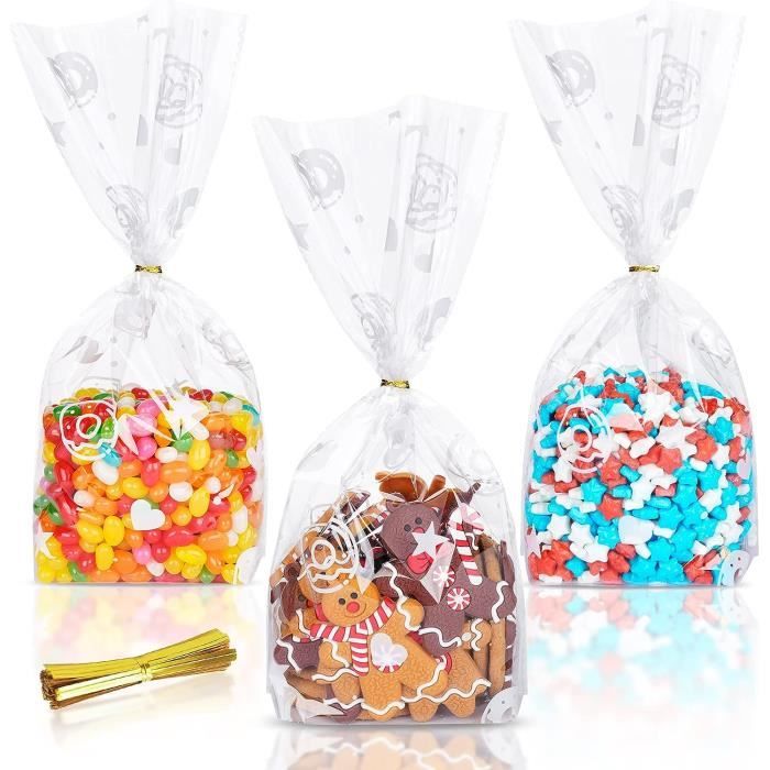 Sacs Cellophane Transparents 15x20cm - Lot De 100 Avec Attaches Toriques - Pour Aliments Et Cadeaux