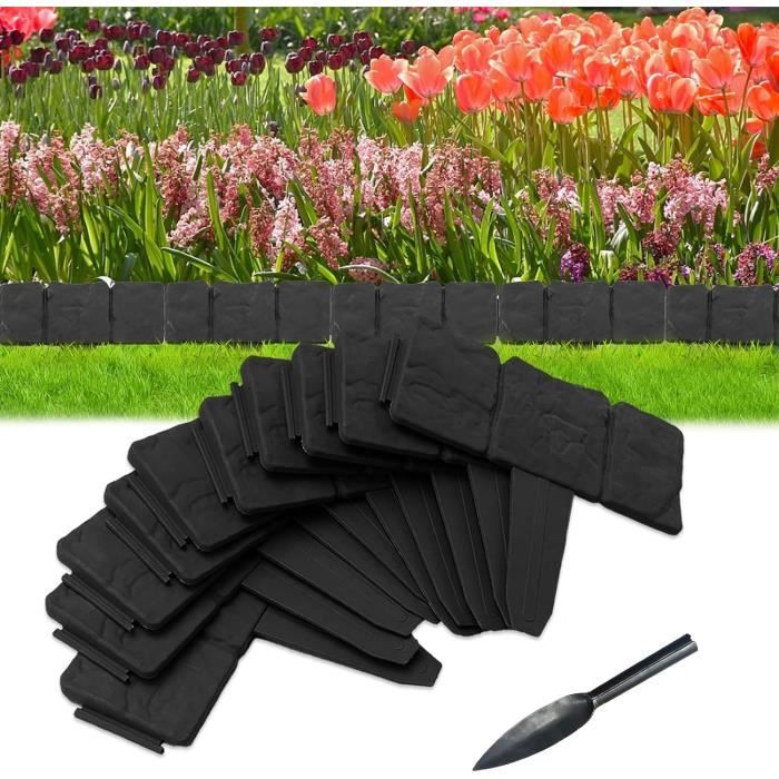 Lot 20 Bordures De Pelouse Plastique 14cm - Bordure Jardin Flexible Sans Creuser
