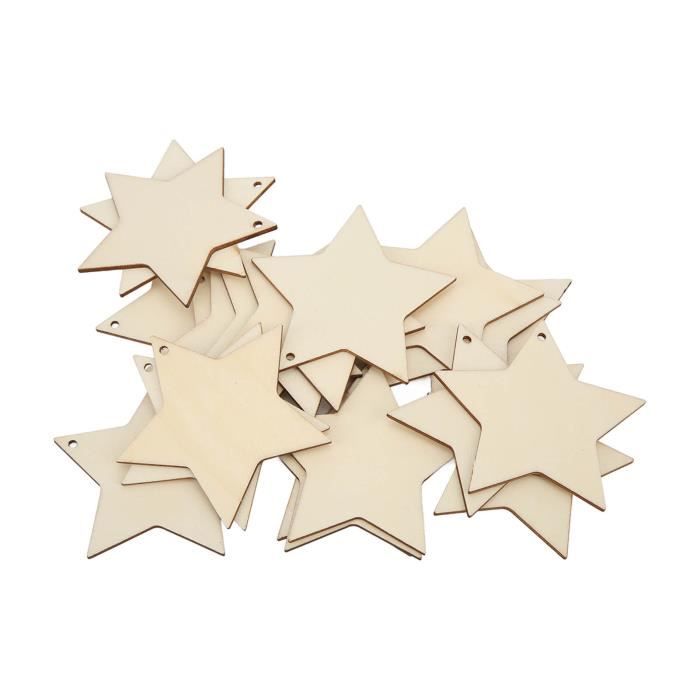 Lot De 50 Étoiles En Bois 60 Mm - Formes à Peindre Pour Bricolage, Mariage, Noël, Scrapbooking & Décoration Artisanale