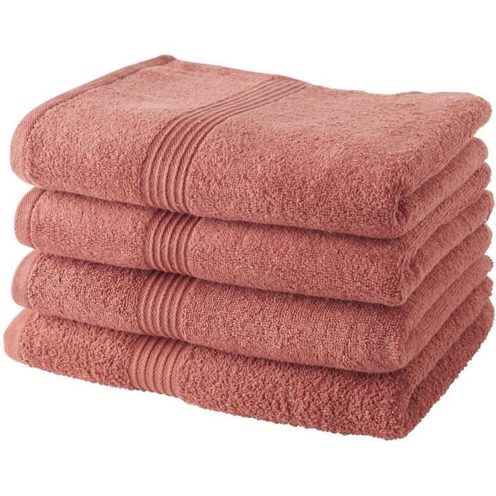 Lot de 2 serviette serviette de bain haute qualité 600 g/m2 Serviettes essuie-mains en 6 couleurs beige 