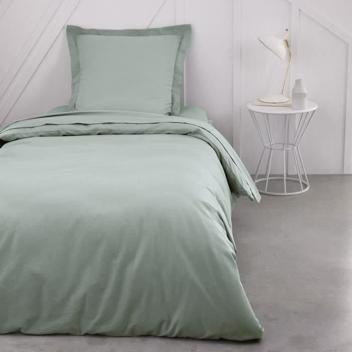 Housse de Couette Unie 100% Coton / 57 Fils/cm² (Turquoise, Housse de  Couette 140 x 200 cm pour lit 1 Place)