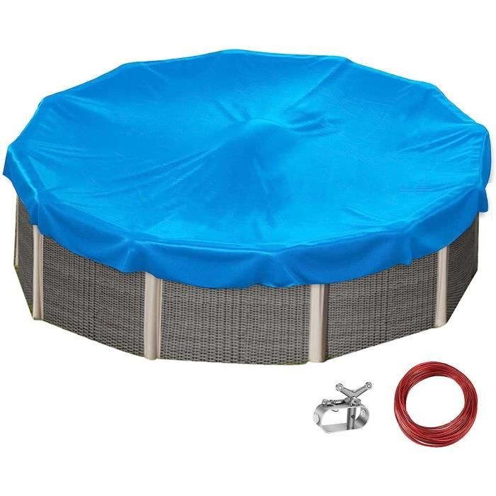 Bâche Hivernage Piscine Hors-sol 5x8 M - Protection Rectangulaire, étanche, Filet à Feuilles - 11