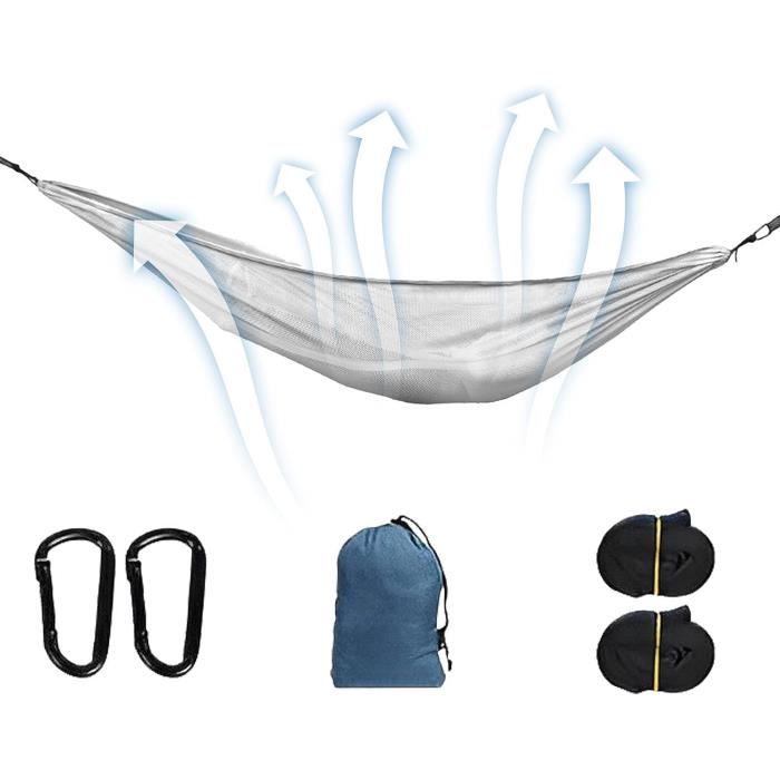 Hamac De Camping Double Avec Moustiquaire Et Bâche Imperméable – Portable, Charge 200 Kg, En Nylon Parachute