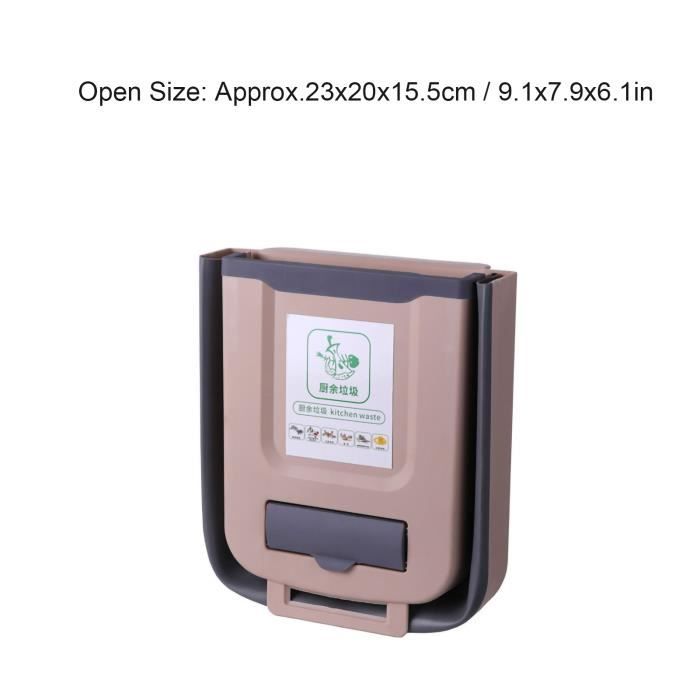 Conteneur À Déchets Cuisine Poubelle Pliable, Trash Hanging Compact
