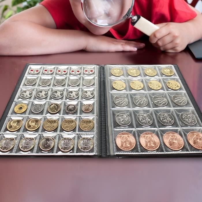 Lot de 10 pochettes de rangement pour pièces de monnaie avec 200 pochettes  de rangement pour timbres, badges (20 pochettes)