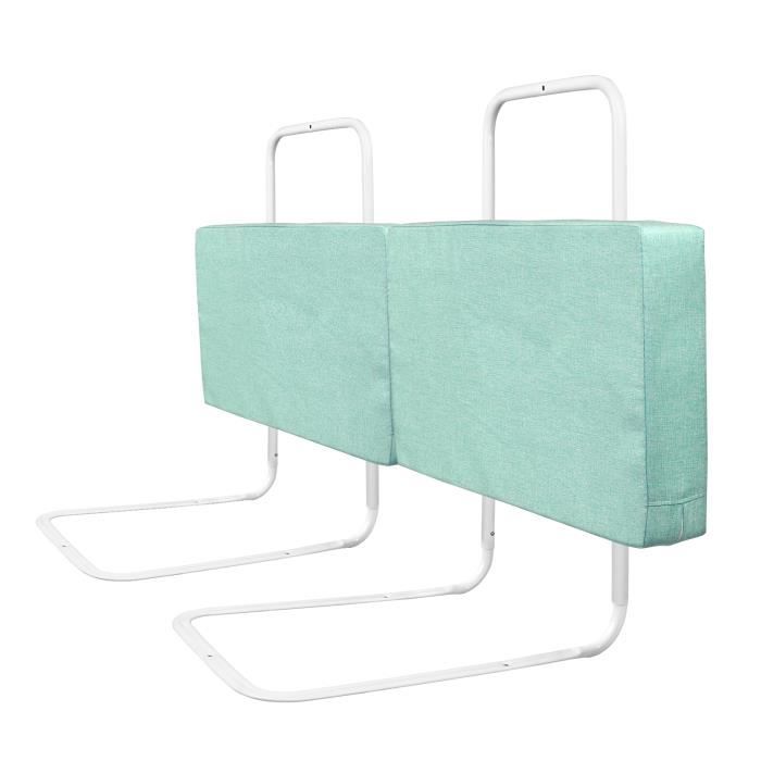 Barrière De Lit Bébé Antichute 120 Cm Froadp - Réglable En Hauteur, Housse Lin Lavable (Gris Lin)