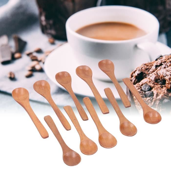 Zzcy 40 Mini Cuillères à Café En Bois – 4 Tailles (6,8, 7,5, 8,5, 10 Cm) – Idéales Pour Épices, Miel, Sel, Sucre & Confiture – Set Ultime Pour Cuisine & Bar